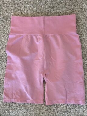 WeWoreWhat Pink High-Rise Ribbed Bike Shorts